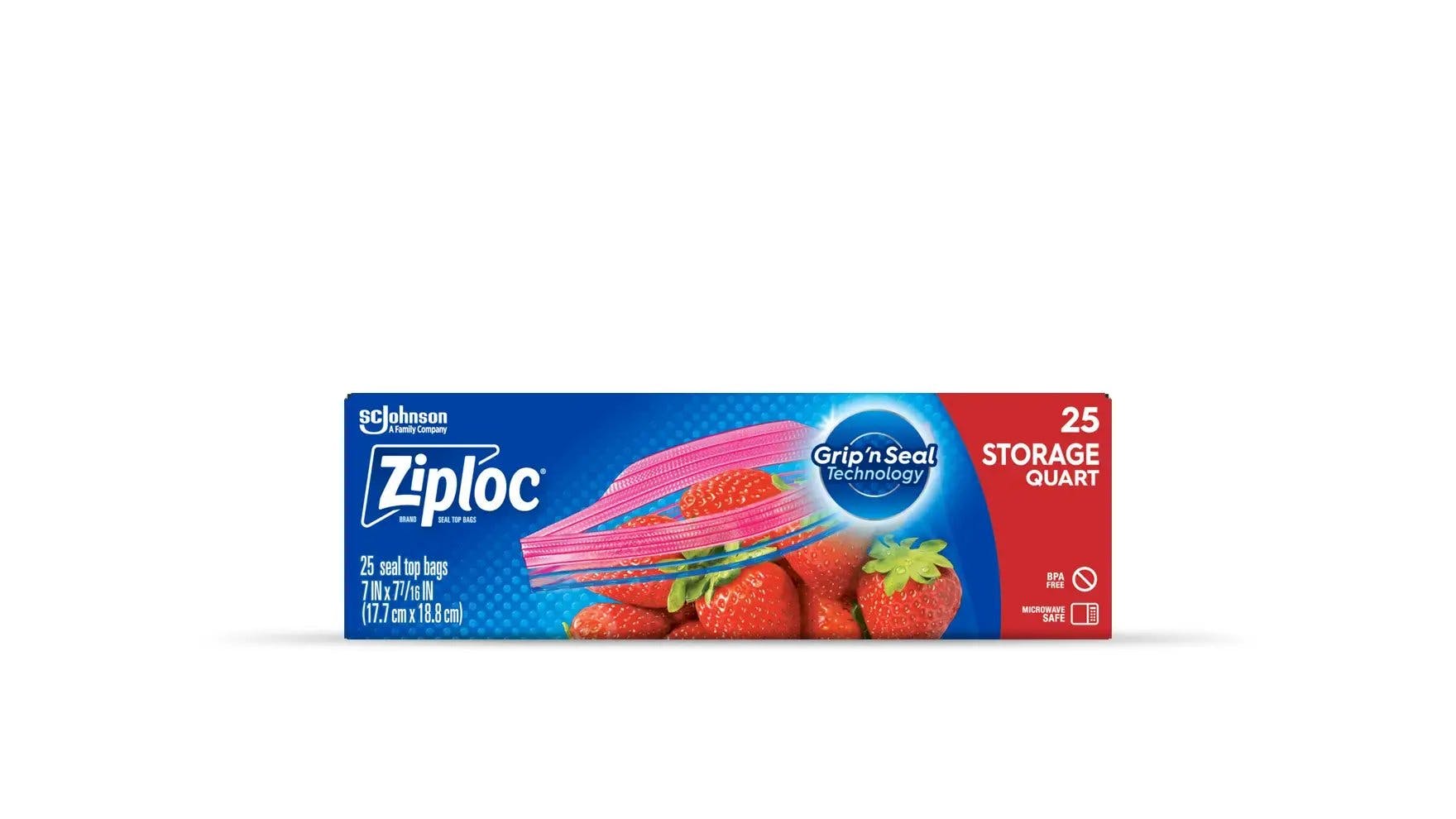 Front of a box of Ziploc® Storage Medium Bags