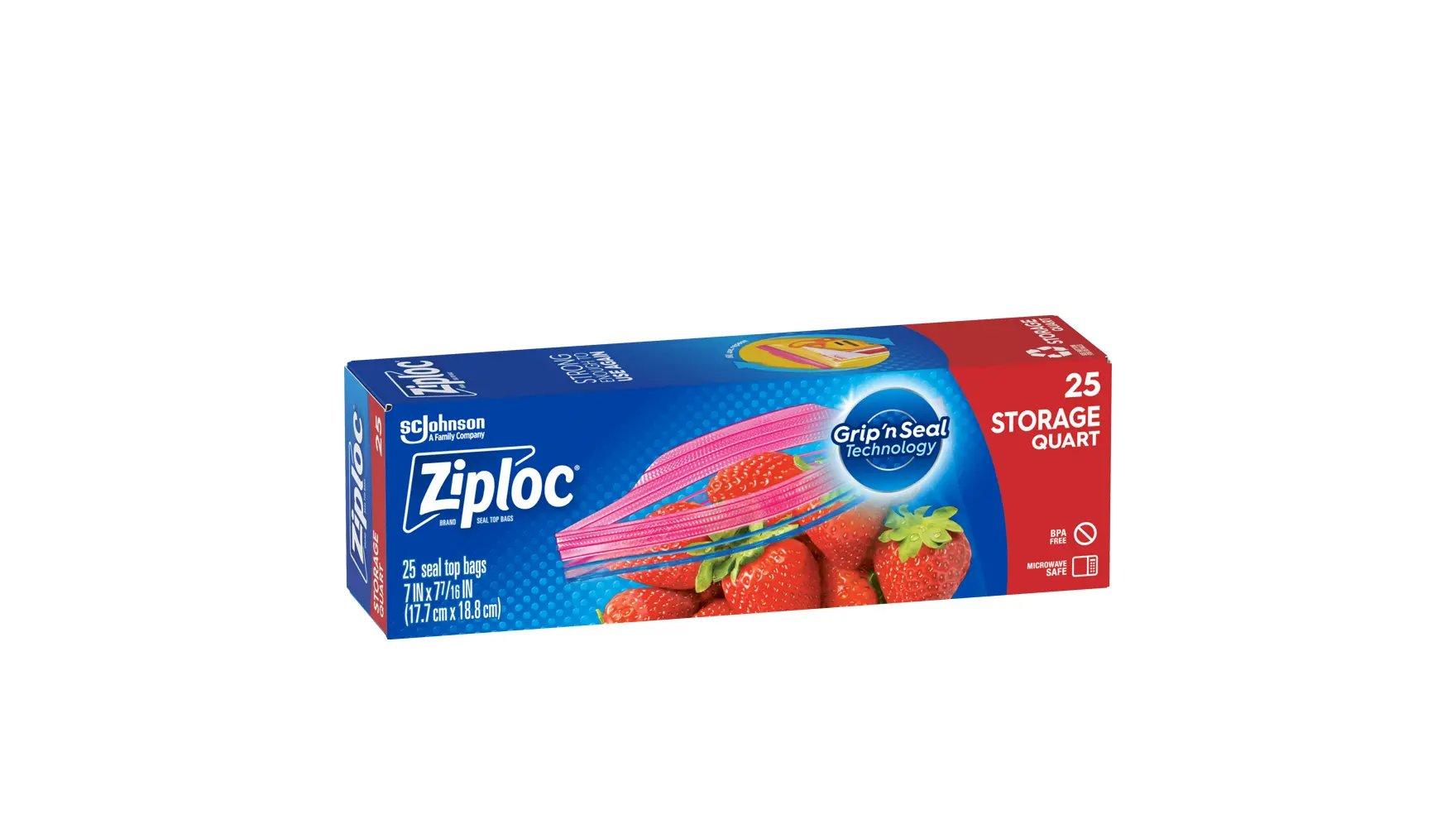 Angle of a box of Ziploc® Storage Medium Bags