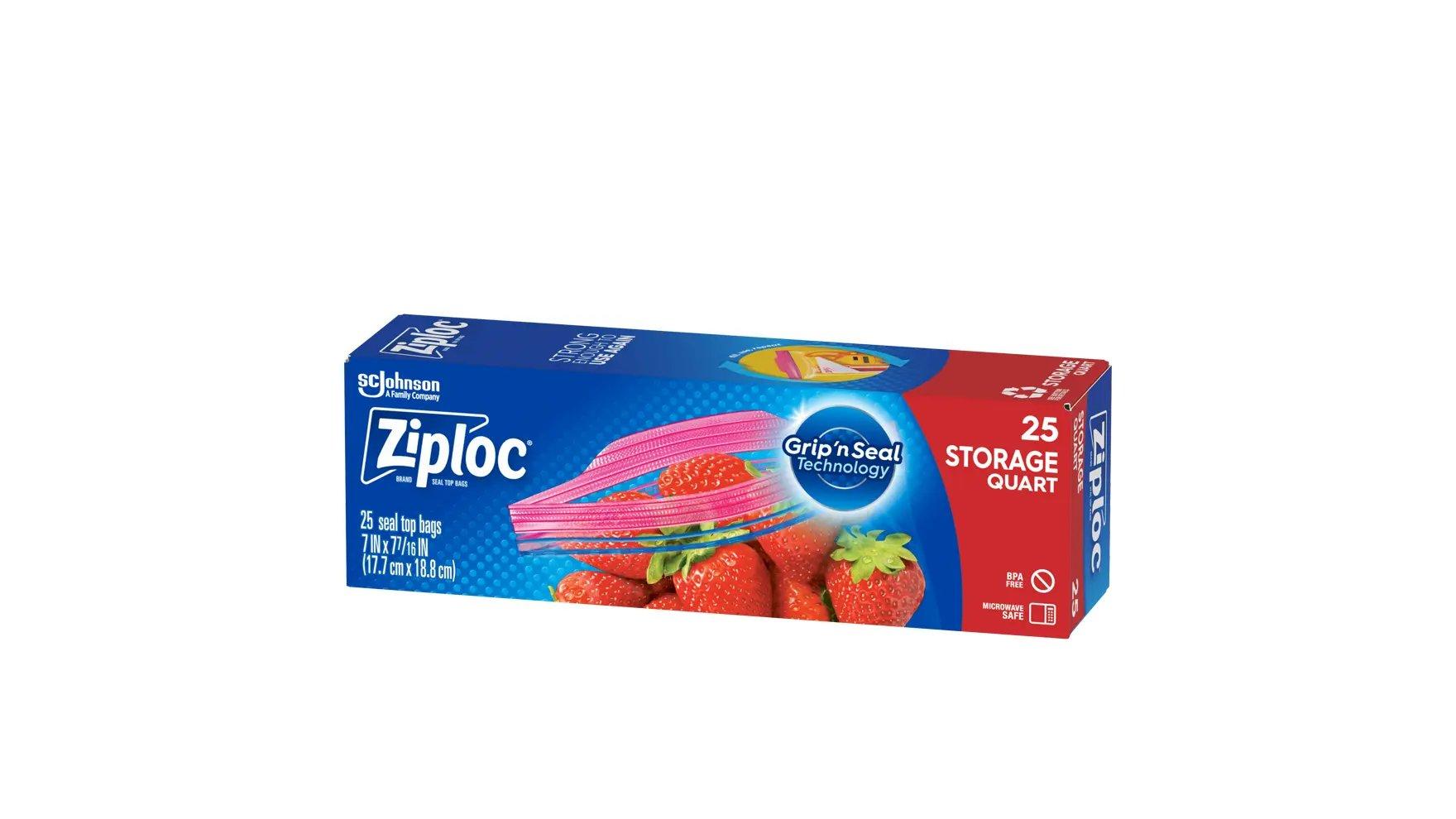 Angle of a box of Ziploc® Storage Medium Bags