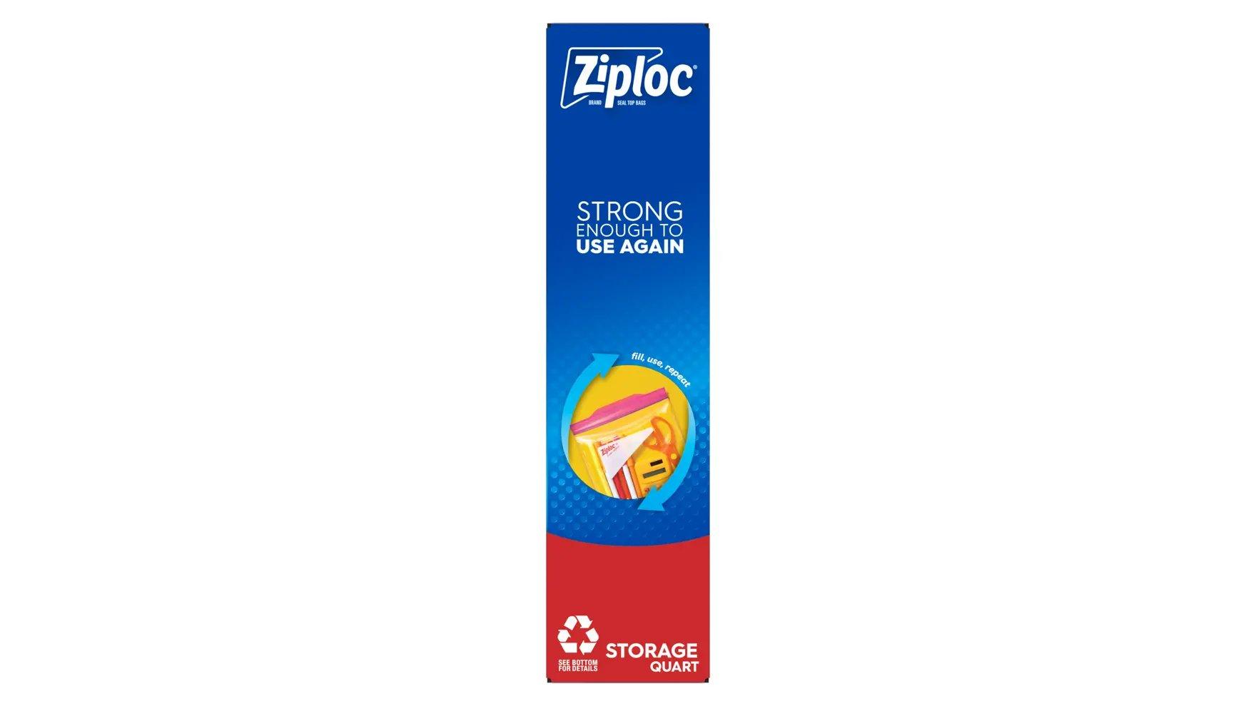 Side of a box of Ziploc® Storage Medium Bags